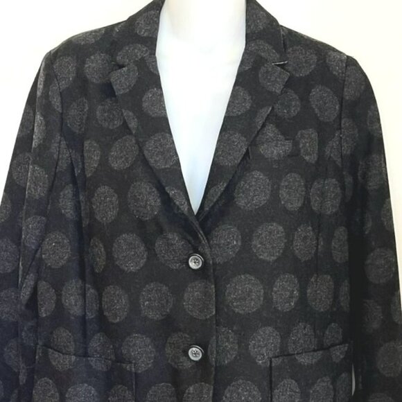 NWOT GAP BLACK & GRAY POLKA DOT WOOL BLEND ACADEMY BLAZER SIZE 10 - Picture 3 of 11